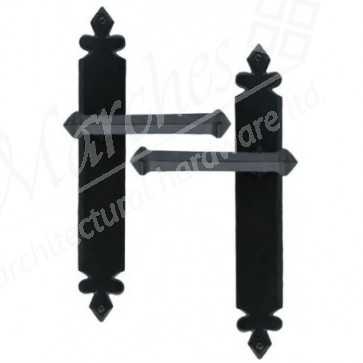 Handmade Tudor Unsprung Lever Latch Handle Set - Black