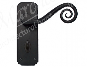 Handmade Sprung Monkeytail Lever Bathroom Handle Set - Black