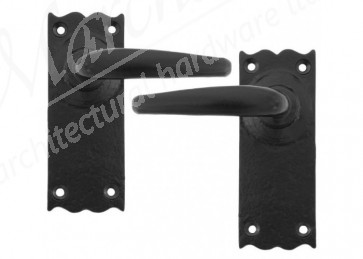 Oak Lever Latch Handle Set - Black