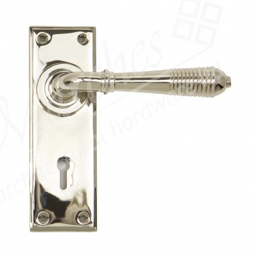 Reeded Lever Handle - Polished Nickel