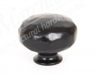 Large Hammered Knob - Black 