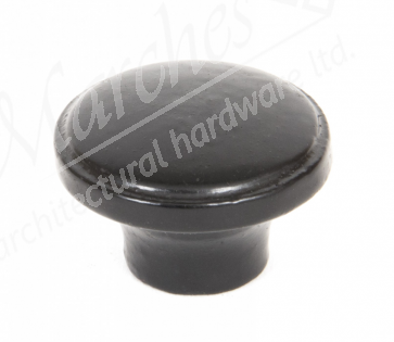 Ribbed Cabinet Knob - Black 