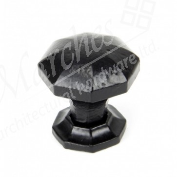 Small Octagonal Cabinet Knob - Black 