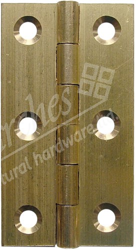 2.5" Solid Drawn Butt Hinges (pair) - Brass Self Coloured