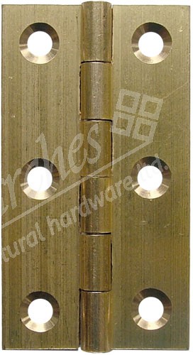 3" Solid Drawn Butt Hinges (pair) - Brass Self Coloured