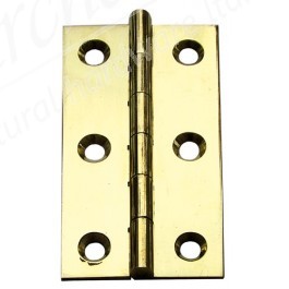 Solid Drawn Brass Butt Hinges (pair) - Polished Brass