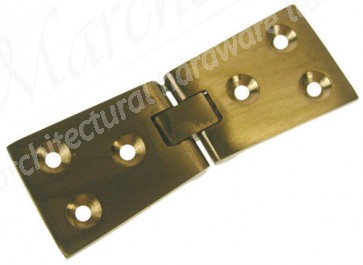 Counter Flap Hinge 102mm x 40mm x 2mm (pair) - Polished Brass 