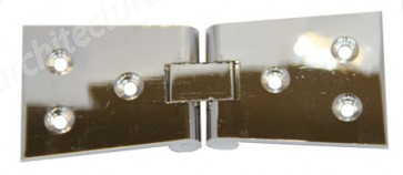 Counter Flap Hinge 102mm x 40mm x 2mm (pair) - Polished Chrome