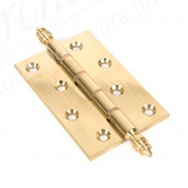 DPBW Brass Finial Butt Hinges (pair) - Polished Brass