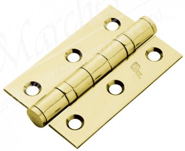 3" Fire Rated Double Ball Bearing Butt Hinge (pair) - PVD Brass