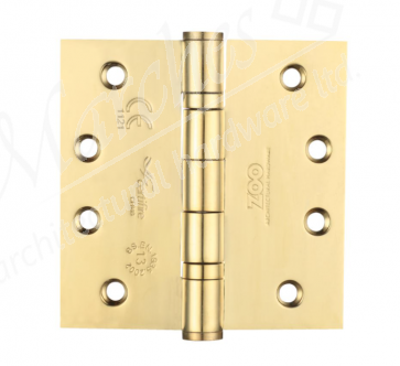 4'' x 4'' Wide Ball Bearing Hinge (Pair) - PVD Brass (Grade 201)