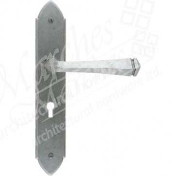 Gothic Lever Handle Sets - Pewter