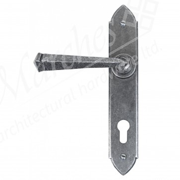 Gothic Euro Espag Handles (92mm Centres) - Pewter