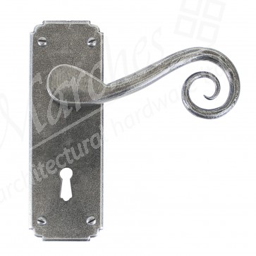 Unsprung Monkeytail Lever Lock Set - Pewter