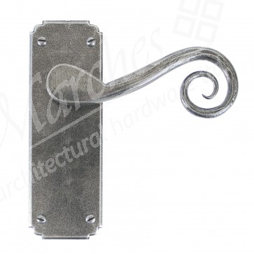 Unsprung Monkeytail Lever Latch Set - Pewter 