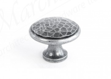 Large Beaten Cupboard Knob - Pewter 