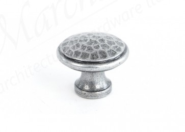 Medium Beaten Cupboard Knob - Pewter 