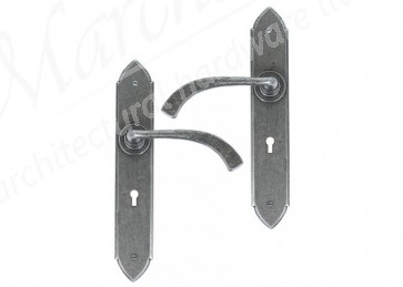 Gothic Curved Sprung Handel Set - Pewter