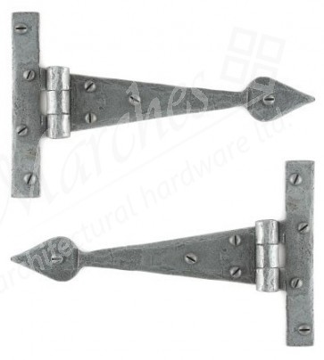 Pewter 6'' Arrow Head T Hinge (pair)