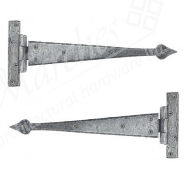 Pewter 12'' Arrow Head T Hinge (pair)