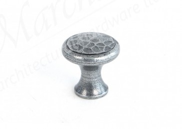 Small Beaten Cupboard Knob - Pewter