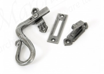 Locking Shepherd's Crook Fastener Left Hand - Pewter 