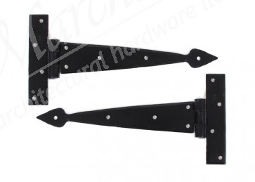 Handmade 9'' Arrow Head Tee Hinge (pair) - Black