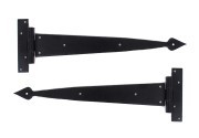 Handmade Arrow Head 15" Tee Hinge (Pair) - Black