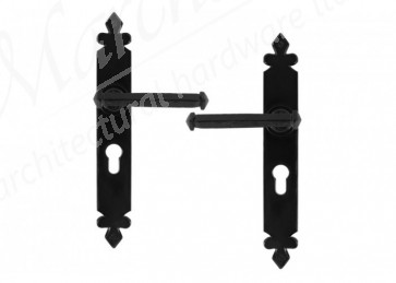 Handmade Tudor Unsprung Euro Lever Lock Handle Set - Black