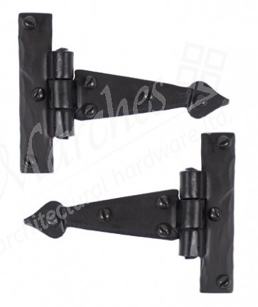 Handmade 4'' Arrow Head Tee Hinges (pair) - Black