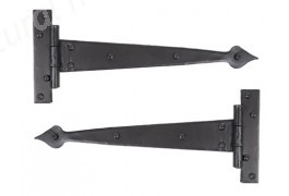 Handmade 12" Arrow Head Tee Hinge (pair) - Black