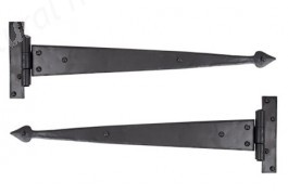 Handmade 18'' Arrow Head Tee Hinge (pair) - Black