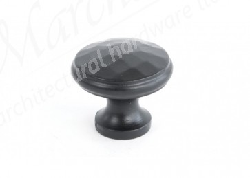 Medium - Beaten Cupboard Knob - Black