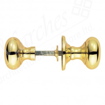 Victorian Mushroom Rim Knob Sets 53mm - Polished Brass