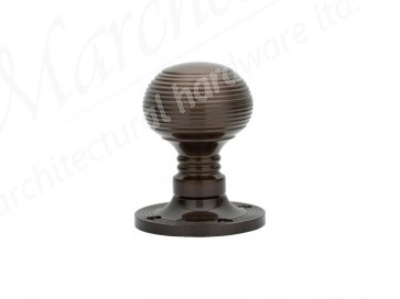 Queen Anne Mortice Knob Set - Dark Bronze