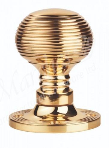 Queen Anne Mortice Knob Set - Polished Brass