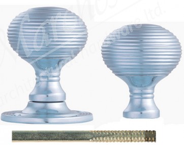 Queen Anne Rim Knob Sets - Polished Chrome