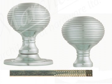 Queen Anne Rim Knob Sets - Satin Chrome