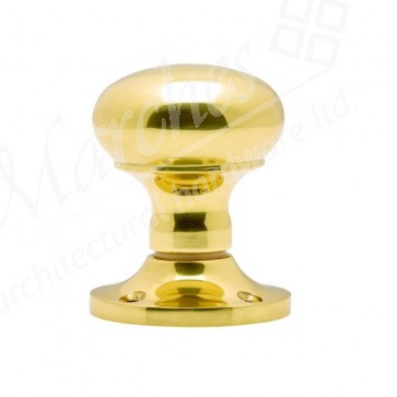 Unsprung Victorian Mushroom Mortice Knob Set 53mm - Polished Brass