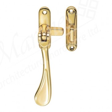 Victorian Reversable Casement Fastener - Polished Brass