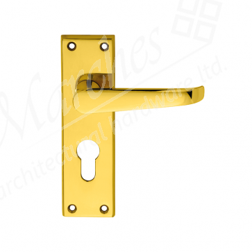 Heavy Duty Victorian Euro Lever Lock Handle - PB