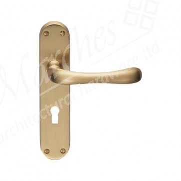 Ibra Lever Handle Set - Satin Brass