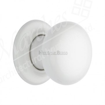 Porcelain Mortice Knob Set 60mm - White