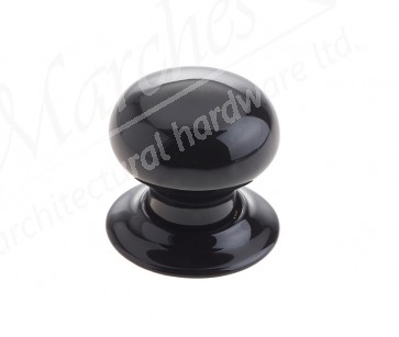 Porcelain Mortice Knob Set 60mm - Black