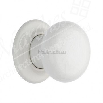 Porcelain Mortice Knob Set 60mm - White Crackle