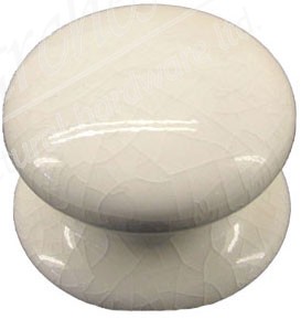 Porcelain Single Knob 60mm - White Crackle
