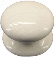 Ceramic Victorian Knob 50mm - White Crackle