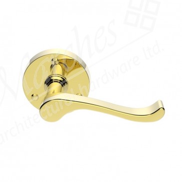 Victorian Scroll Lever on Round Rose PB