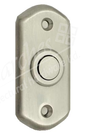 Shaped Bell Push - Satin Chrome