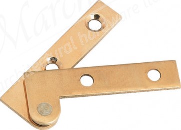 Corner Pivot Hinge Brass Pol